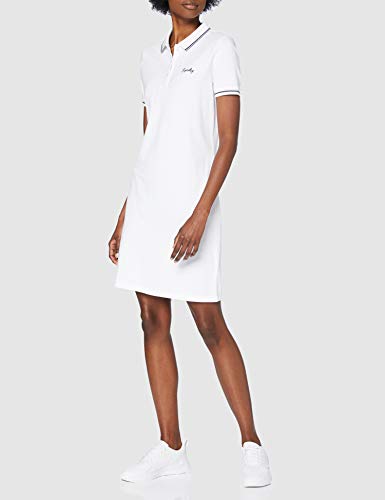 Superdry Polo Dress Vestido, Blanco (White 04c), L (Talla del Fabricante:14) para Mujer