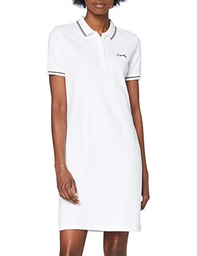 Superdry Polo Dress Vestido, Blanco (White 04c), L (Talla del Fabricante:14) para Mujer