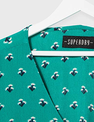 Superdry Sunny Lace Top Blusa, Verde (Green Ditsy 59l), L (Talla del Fabricante:14) para Mujer