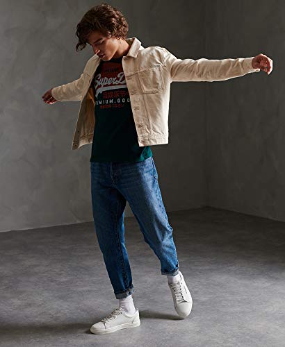 Superdry VL O tee Camisa, Verde (Pine Green Gci), XL para Hombre