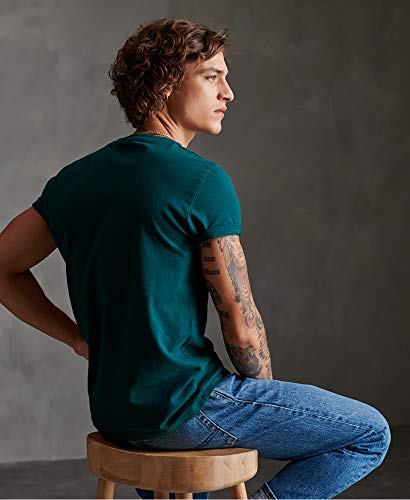 Superdry VL O tee Camisa, Verde (Pine Green Gci), XL para Hombre