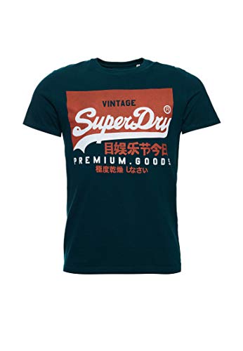 Superdry VL O tee Camisa, Verde (Pine Green Gci), XL para Hombre