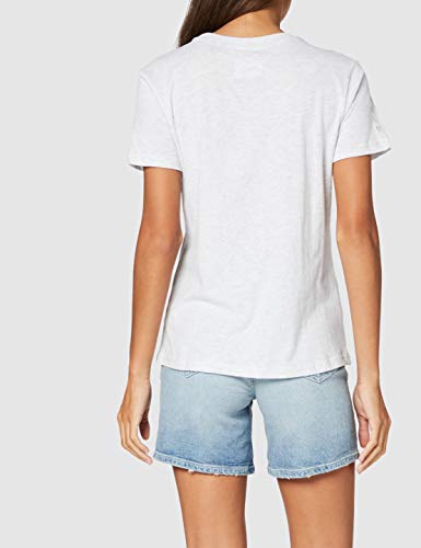 Superdry VL Tonal Embroidery Entry tee Camiseta, Gris (Ice Marl 54g), S (Talla del Fabricante:10) para Mujer