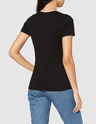 Superman Logo Camiseta, Negro (Black Black), 36 (Talla del Fabricante: Small) para Mujer