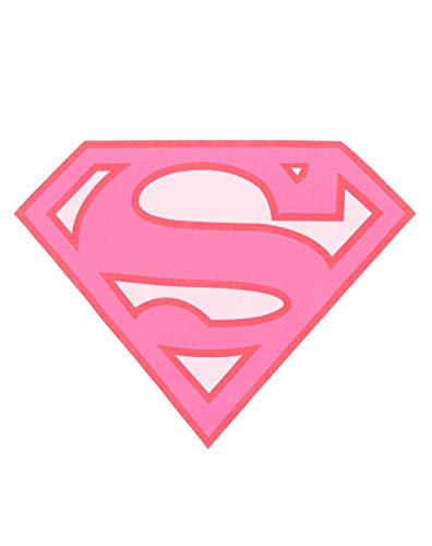 Superman Logotipo Rosado de Las Mujeres señoras de la Camiseta Blanca