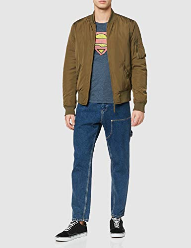 Superman T-Shirt Camiseta, Mezcla DE Denim, M para Hombre