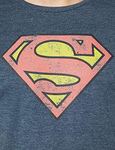 Superman T-Shirt Camiseta, Mezcla DE Denim, M para Hombre