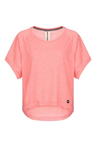 super.natural Peyto - Camiseta de Merino para Mujer, Mujer, SNW006610, Georgia Peach Melange, Medium