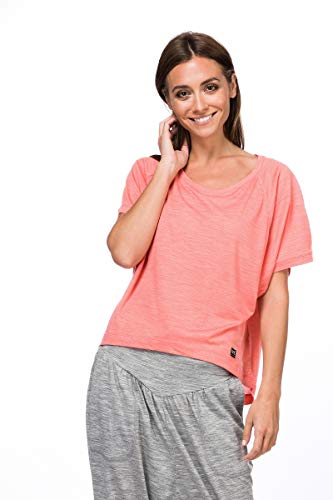 super.natural Peyto - Camiseta de Merino para Mujer, Mujer, SNW006610, Georgia Peach Melange, Medium