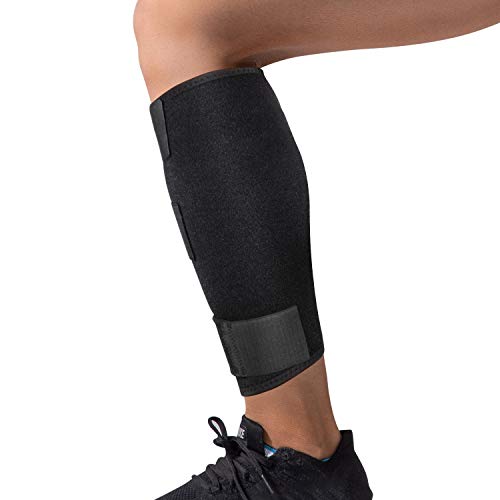 supregear Soporte de Compresión para Pantorrillas, Neopreno Tirantes Ajustables Transpirables para la Pantorrilla Shin Splint Banda de Compresión Entrenamiento para Hombres Mujeres - Negro