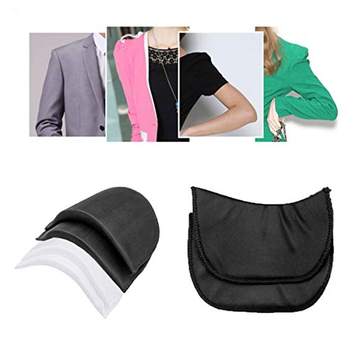 SUPVOX 20pcs hombreras de espuma coser ropa almohadillas de gomaespuma para adultos mujeres (blanco y negro)