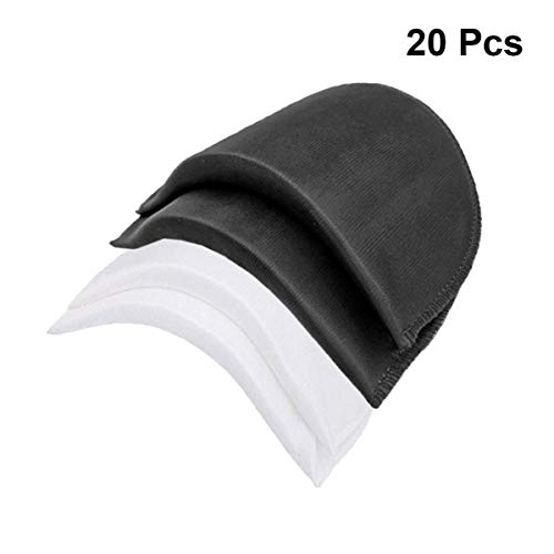 SUPVOX 20pcs hombreras de espuma coser ropa almohadillas de gomaespuma para adultos mujeres (blanco y negro)