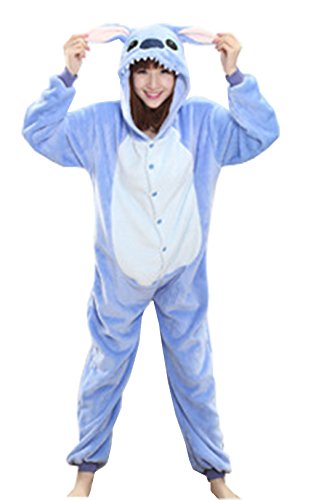 Sweet Invierno Pijama para Mujer Diseño de Animal Unisexo Adulto Traje Disfraz (Stitch Bleu, S)
