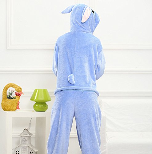Sweet Invierno Pijama para Mujer Diseño de Animal Unisexo Adulto Traje Disfraz (Stitch Bleu, S)