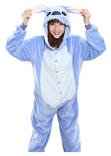 Sweet Invierno Pijama para Mujer Diseño de Animal Unisexo Adulto Traje Disfraz (Stitch Bleu, S)
