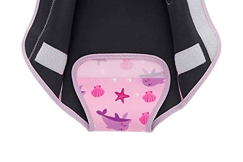 Swimbubs Envoltura de natación para bebés Traje de Neopreno Traje de Abrigo para niños Traje de baño UV para niñas (6-18 Meses, Pink Dolphin)