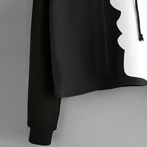 Switchali Sudaderas Mujer Invierno 2017 Abrigos de Mujer otoño Sudaderas Mujer Baratas con Capucha Ropa de Mujer en Oferta Moda Abrigo Casual Sudadera Mujer Cortas Deporte (X-Large, Negro)