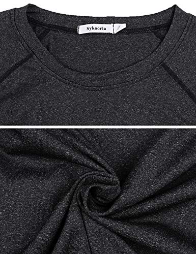 Sykooria Camiseta Deportiva Mujer de Manga Larga Sin Costuras Sudaderas Fitness Transpirable Suave Ropa Deportiva para Mujer Invierno