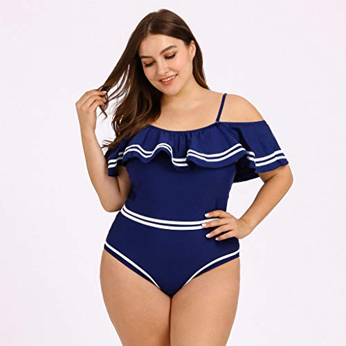 Sylar Bañadores De Mujer Tallas Grandes con Volantes Traje De Baño Dos Piezas Estampado De Pluma con Volantes Bikini Mujer Talla Grande Traje De Baño Vestido Verano