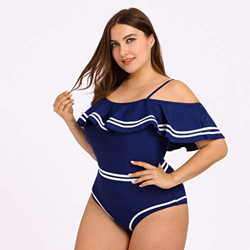 Sylar Bañadores De Mujer Tallas Grandes con Volantes Traje De Baño Dos Piezas Estampado De Pluma con Volantes Bikini Mujer Talla Grande Traje De Baño Vestido Verano