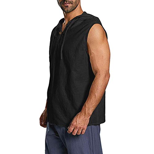 Sylar Camisetas Sin Mangas Hombre Camisetas Hombre Tirantes Chaleco con Capucha Camisetas Hombre Verano Color Sólido Moda Camisetas Top Deportivas Hombre Camisas De Algodón Y Lino