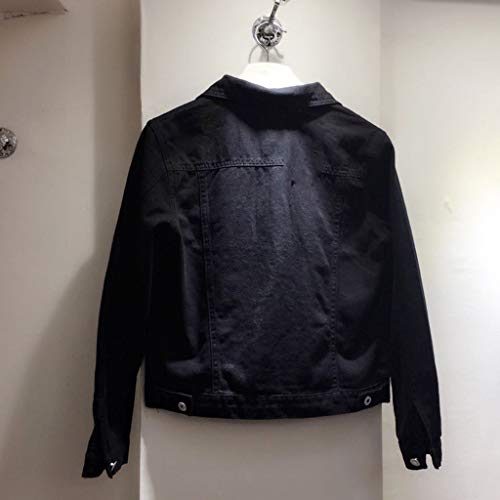 Sylar Chaqueta Corta Mujer Chaqueta Vaquera Rotos Otoño Invierno Talla Grande Chaqueta Moto Mujer Chaquetas De Mujer Color Sólido Manga Larga Clásico Blusa Chaqueta De Mezclilla para Mujer