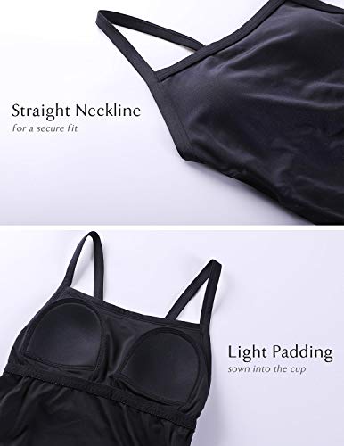 SYROKAN - Bañador Deportivo Traje de Baño Atlético de Una Pieza para Mujer Negro 42 Inch