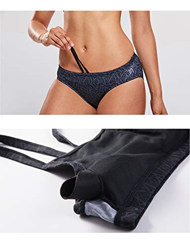 SYROKAN Bikini Natación Mujer Deportivo Bañador Dos Piezas con Relleno Negro S