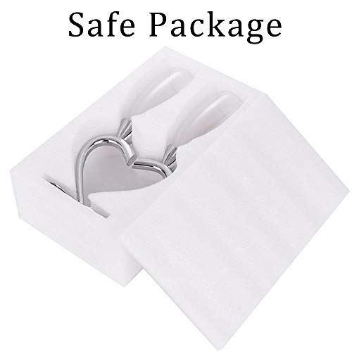 Sziqiqi Un Par De Copas De Champaña Copa del Vino Tinto Copa Copas como Regalo De Boda En Forma De Corazón, Plata