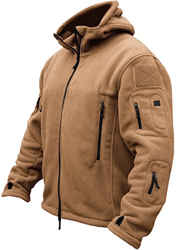 TACVASEN Chaqueta Militar Caliente para Hombre a Prueba de Viento Fleece Jacket Sand