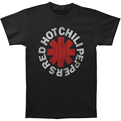 TAILAD Red Hot Chili Peppers Men's Vintage Distressed Logo T-shirt Black