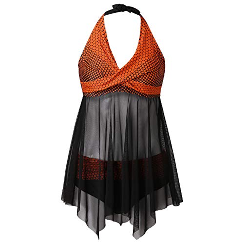 Tankini Traje de baño para Mujer Estampado Floral Sexy de Lunares Conjunto de Traje de BañO de Dos Piezas con Relleno Sujetador Brasileños Beachwear Tallas Grandes riou