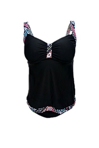 Tankinis Mujer Traje de Baño de Dos Piezas Conjunto Push up Bikini Playa Beachwear Black L