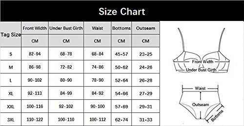 Tankinis Traje de Baño Mujer Bikini Push Up Pantalones Cortos de Natación Bottom Dos Piezas Bañador Negro1 XXX-Large