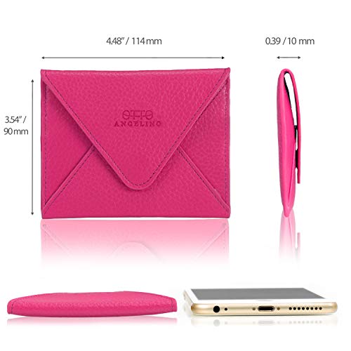 Tarjetero de Cuero Genuino Otto Angelino para Tarjetas de Crédito y Cartera de Viaje de sobre para Viajes con Cierre Magnético - Tarjetero para Tarjetas de créditos con múltiples Ranuras