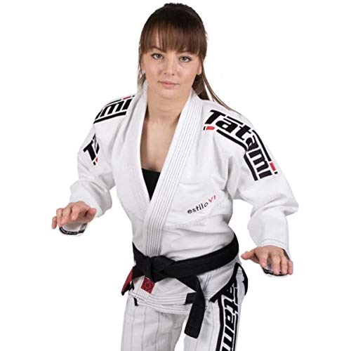 Tatami Fightwear Kimono estilo BJJ para mujer, blanco y negro, F3