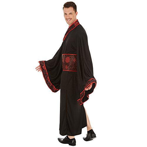TecTake Disfraz de Chino Asiático para Hombre | Kimono Largo | Incl. Cinturón (L | No. 301042)