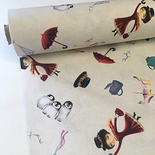 Tela por metros de loneta estampada digital - Half Panamá 100% algodón - Ancho 280 cm - Largo a elección de 50 en 50 cm | Mary Poppins