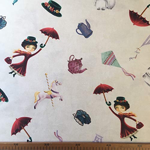 Tela por metros de loneta estampada digital - Half Panamá 100% algodón - Ancho 280 cm - Largo a elección de 50 en 50 cm | Mary Poppins