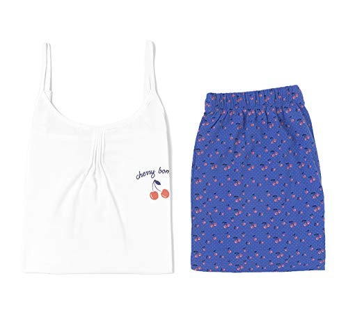 TEX - Pijama 2 Piezas para Mujer, Blanco Neutro, XL