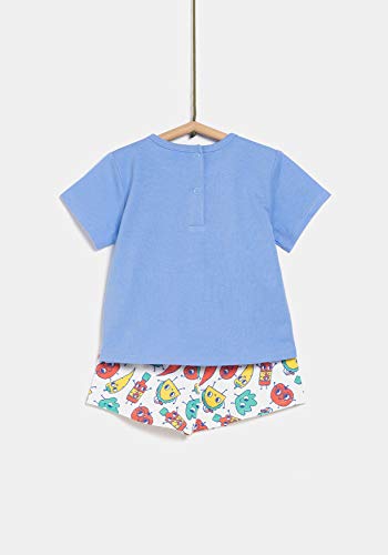TEX - Pijama de 2 Piezas Manga Corta Unisex de Bebé, Azul Cielo, 36 Meses