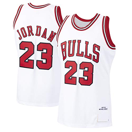 THDR Jordan Michael # 23 - Camiseta de baloncesto para hombre, diseño de Chicago Bulls de 1997 a 98, color blanco