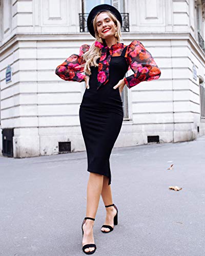 The Drop Amelia Vestido Midi Bodycon de Escote Cuadrado y Tirantes para Mujer, Rosa Empolvado, S