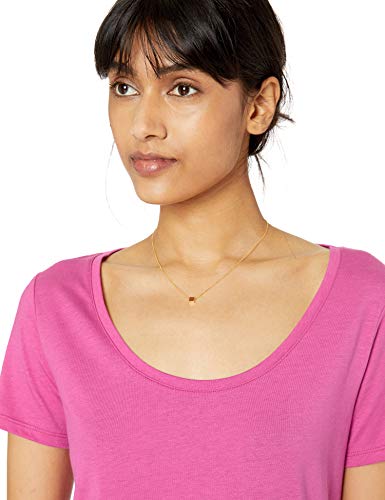 The Drop Emily Camiseta de manga corta con caída y escote redondo, Fucsia, XS