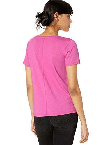 The Drop Emily Camiseta de manga corta con caída y escote redondo, Fucsia, XS