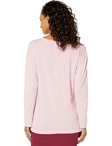 The Drop Marie Camiseta de manga larga de corte holgado con cuello de pico, rosa palo, XS