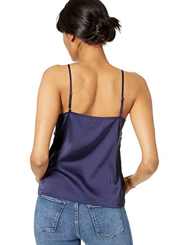 The Drop Natalie Camisola de tirantes con encaje y cuello de pico para Mujer, Azul, XS