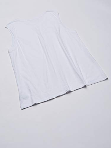 The Drop Nicole Camiseta sin mangas de estilo gimnasio de cuello redondo Mujer, Blanco, XS