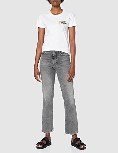 THE MANDALORIAN t-Shirt Camiseta, Blanco, M para Mujer