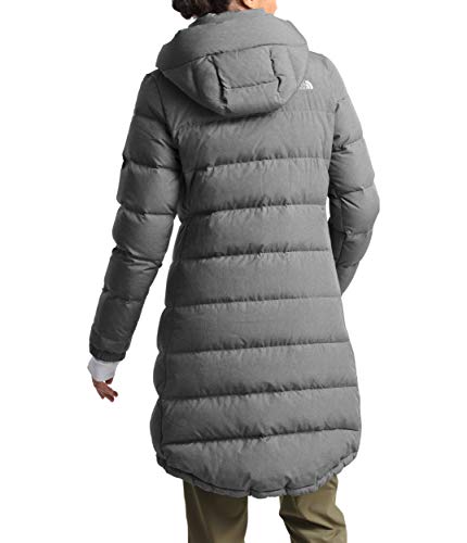 The North Face Metropolis - Parka aislante III para mujer, abrigo largo de invierno, TNF gris jaspeado medio, M